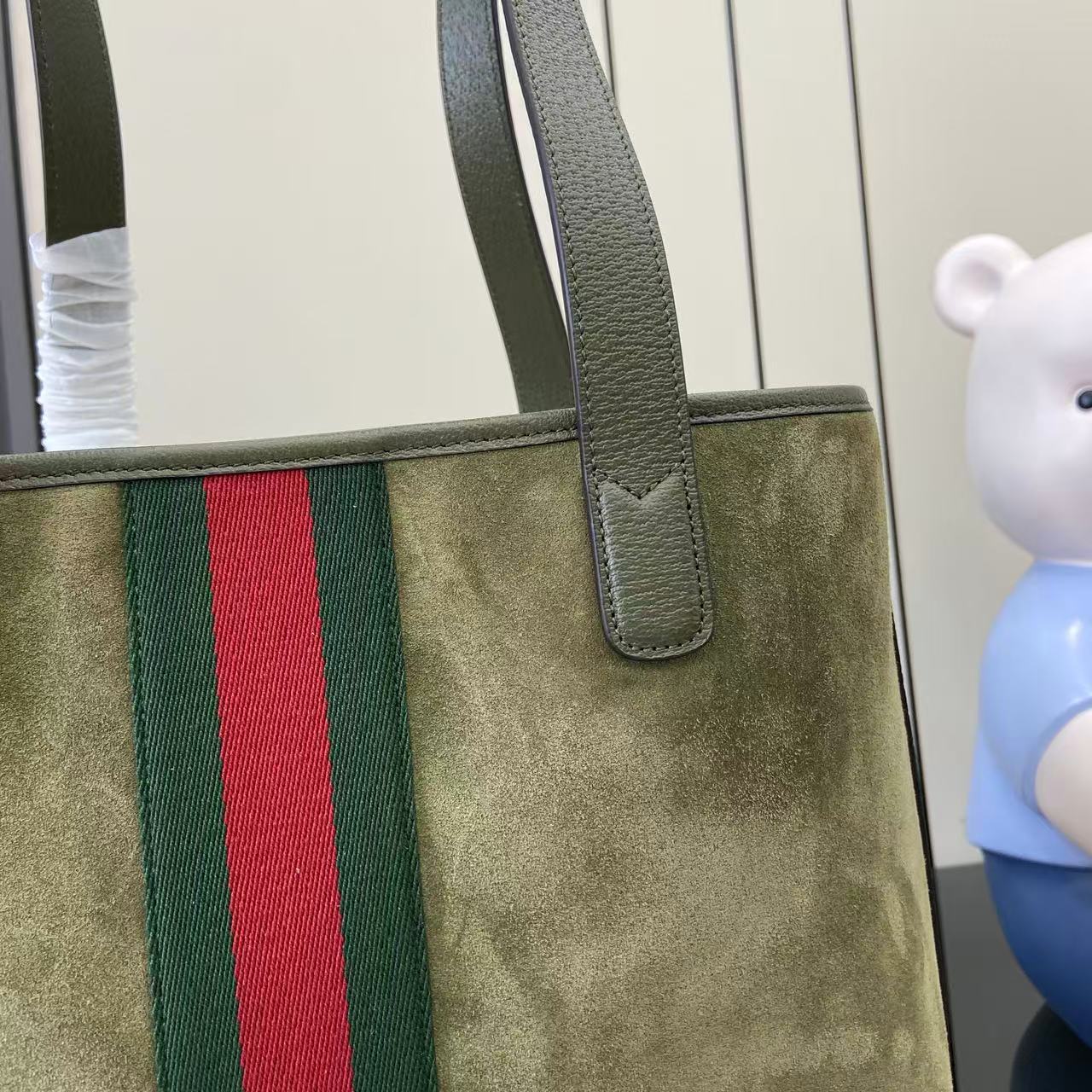 New Arrival Gucci Ophidia Green Suede Tote Bag auto draft