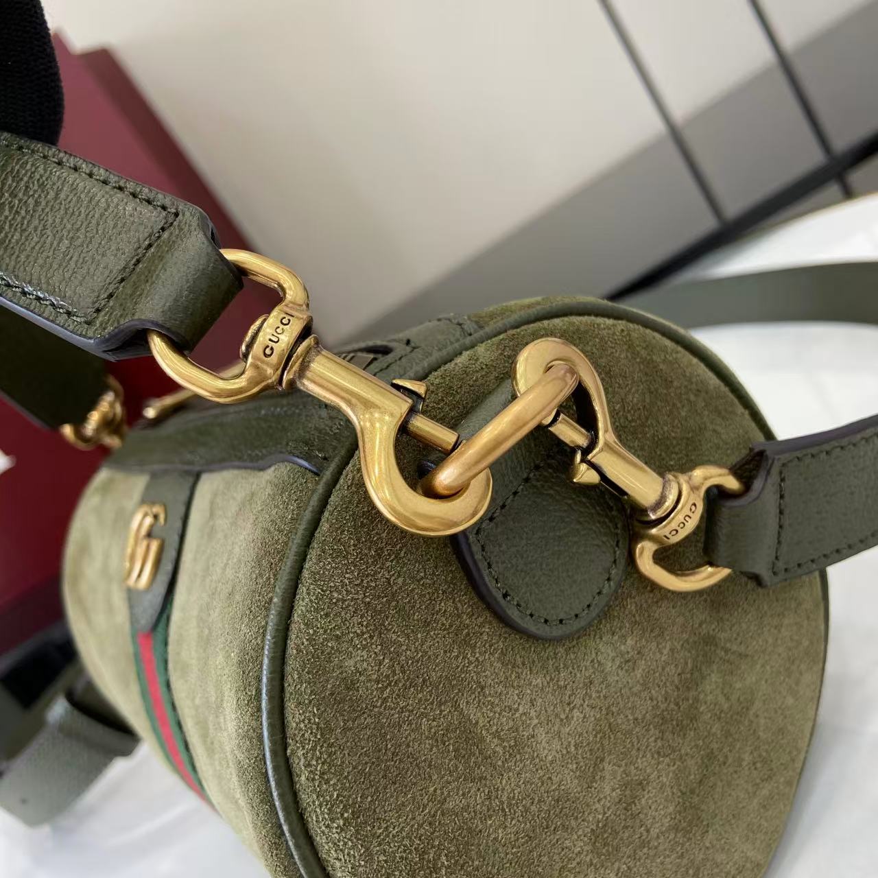 Ophidia Green Suede Mini Bag auto draft