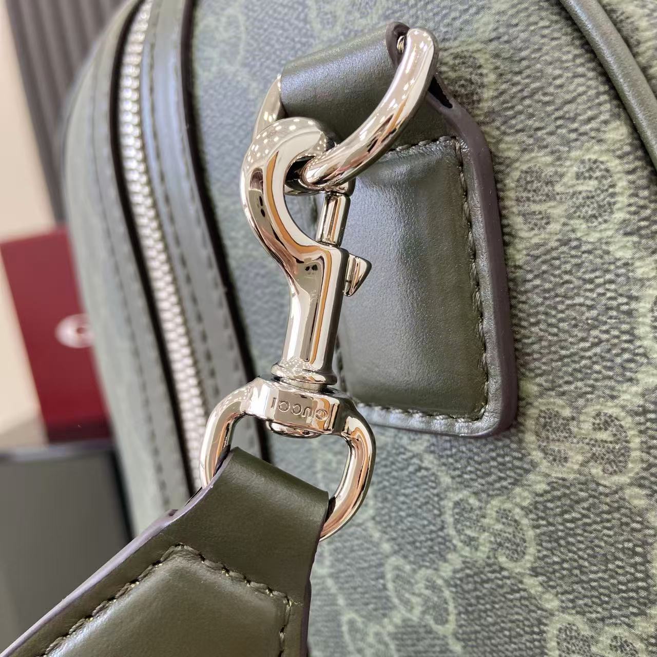 New GG Pattern Forest Green Medium Travel Bag auto draft